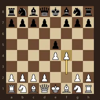 The board after 2.f4 in The Immortal Game