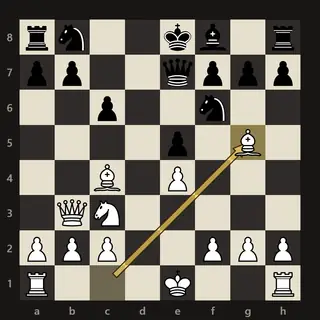 The board after 9.Bg5 in The Opera Game