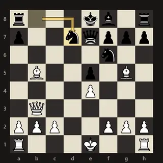 The board after 11…Nbd7 in The Opera Game